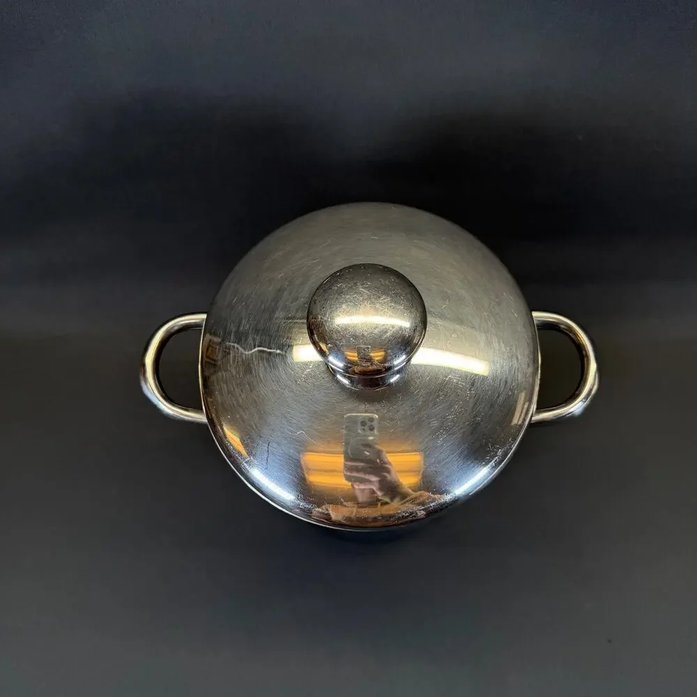 vintage 18/10 Edelstahl Ice Bucket Chrome Lid Germany Style 11